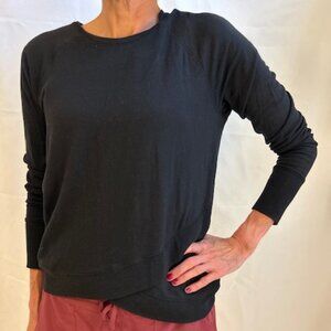 Athleta Women's Cross Hem Black Sweatshirt, Size Small